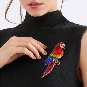 ✨NEW Colorful Parrot 🦜 rhinestones crystal statement Brooch